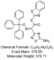 (2Z)-2-(5-氨基-1,2,4-噻二唑-3-基)-1-(1,3-苯并噻唑-2-基硫基)-2-[(三苯基甲氧基)亚氨基]乙酮
CAS: 209467-59-4
